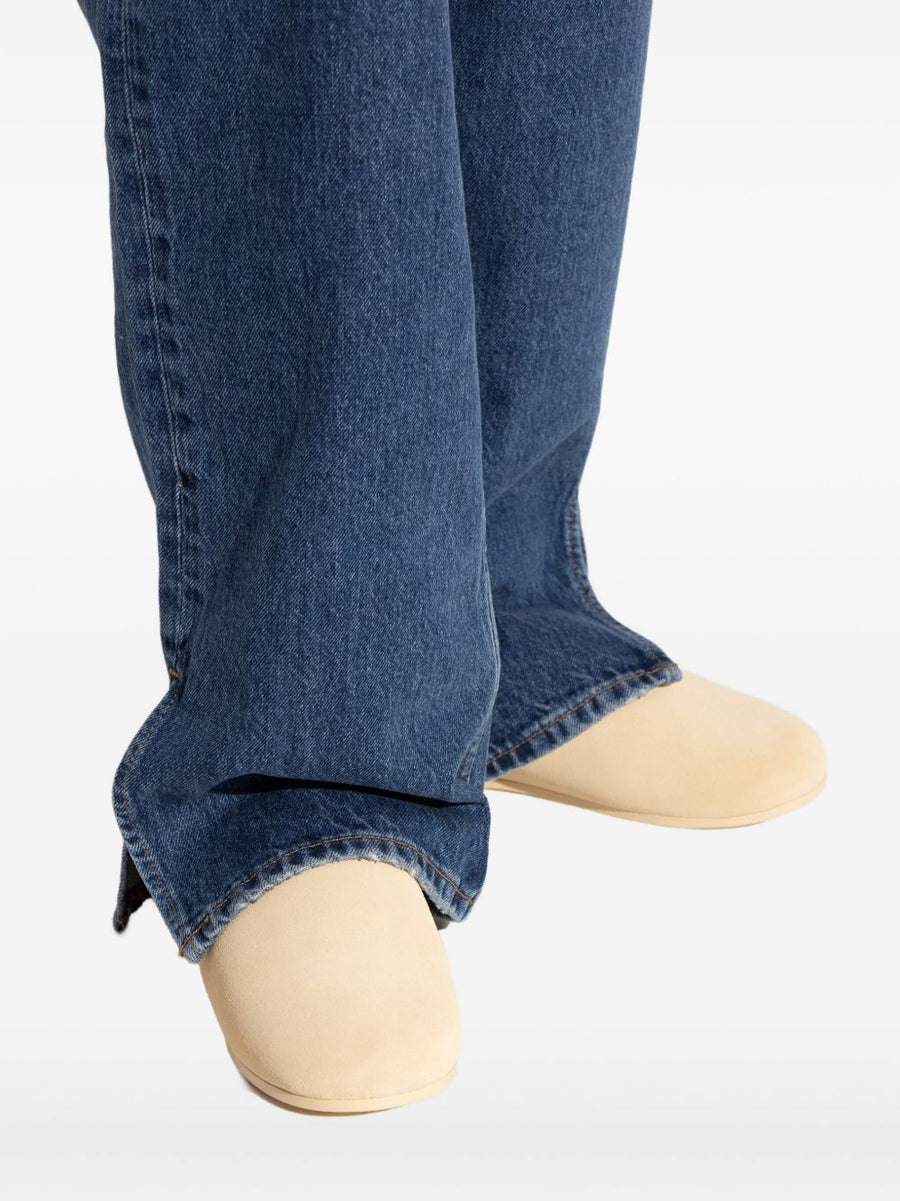 UGG Elea Slip On Sandals Women Beige Suede With Sheepskin Lining For Everyday Comfort 2cm Heel