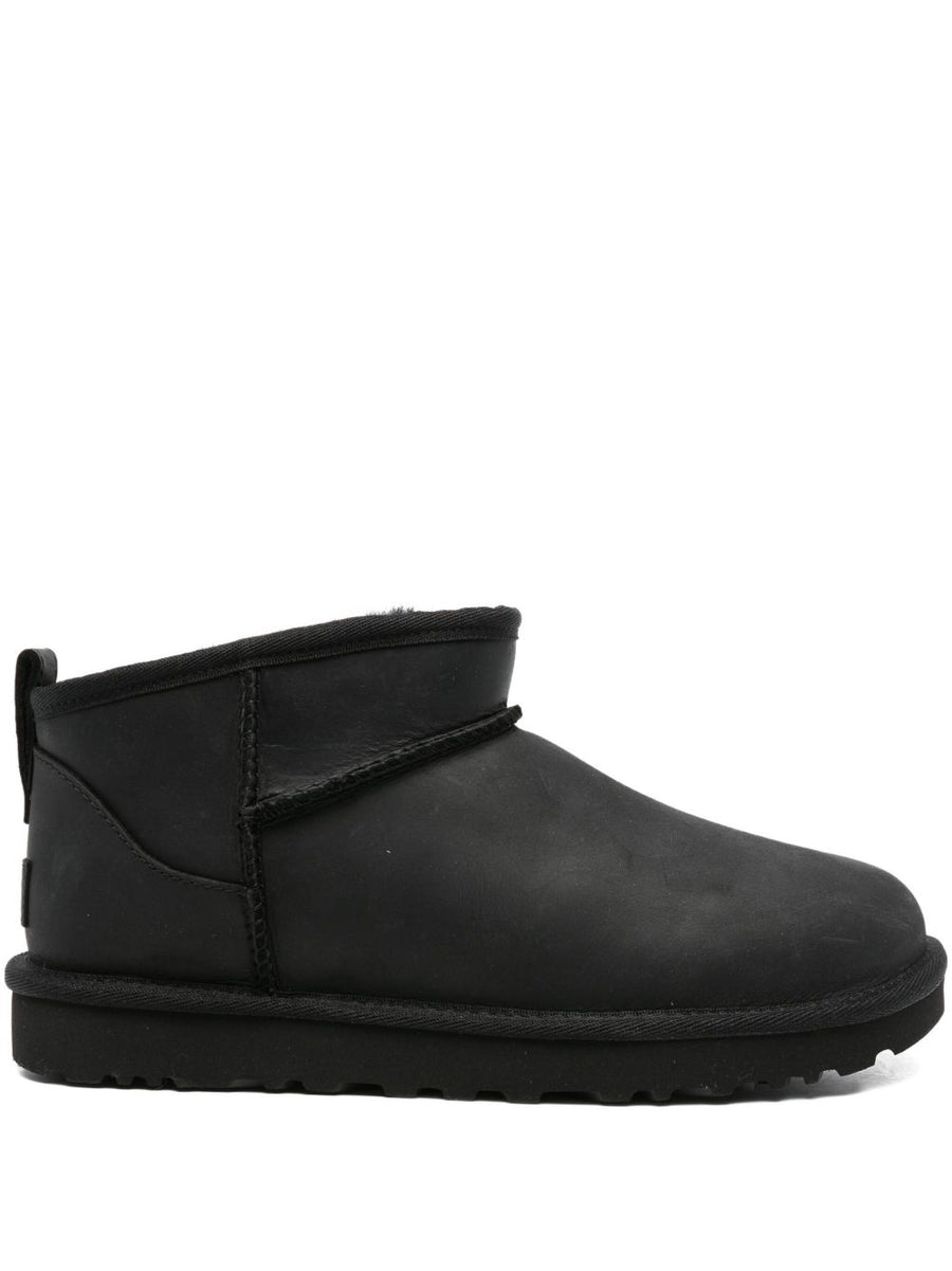 UGG Classic Ultra Mini Boots For Women Warmth Leather Exterior With Plush Shearling Lining