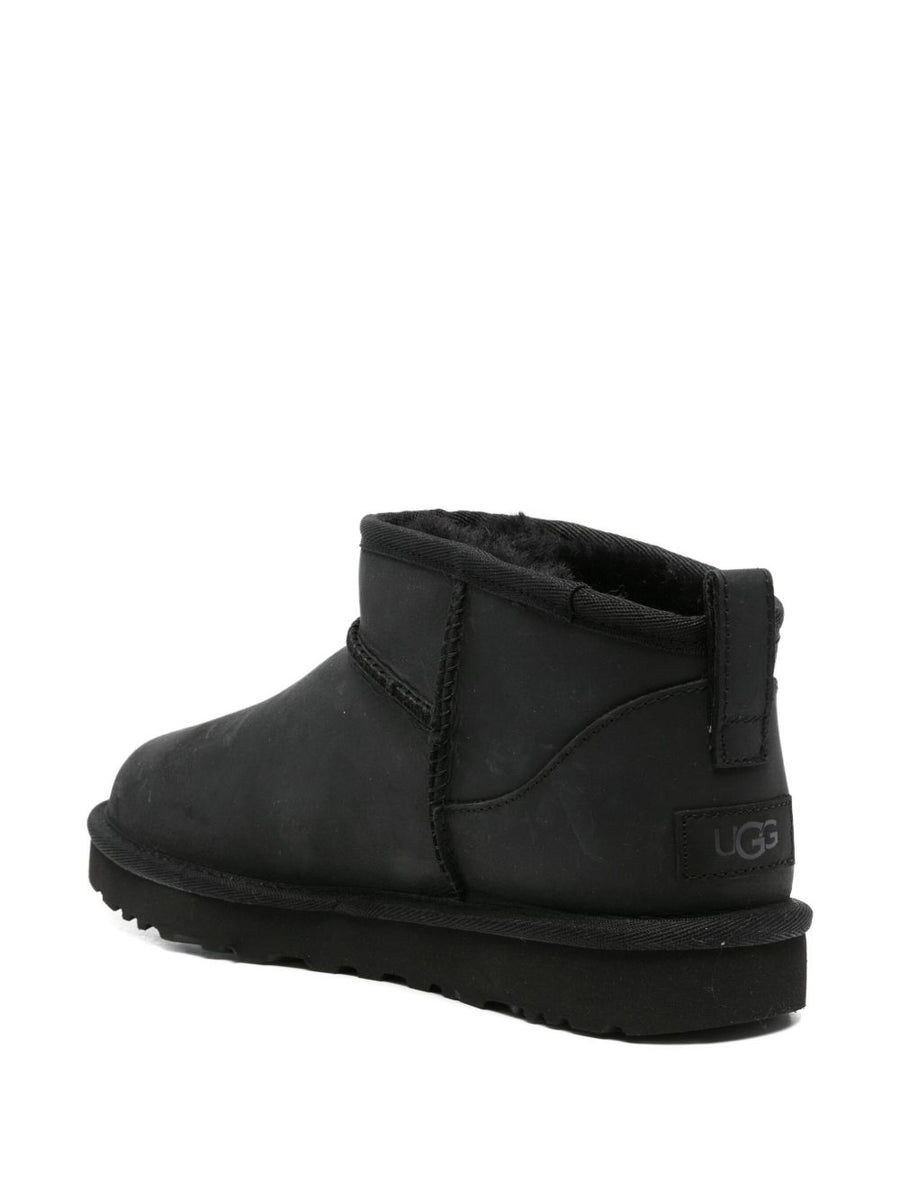 UGG Classic Ultra Mini Boots For Women Warmth Leather Exterior With Plush Shearling Lining