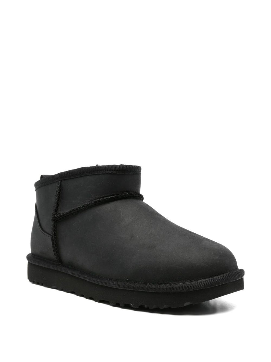 UGG Classic Ultra Mini Boots For Women Warmth Leather Exterior With Plush Shearling Lining
