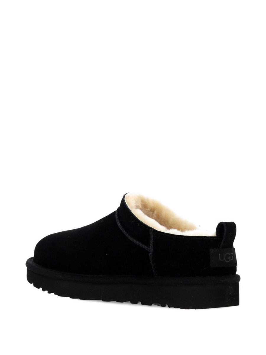 UGG Classic Micro Slipper For Women Cozy Indoor Outdoor With Plush Shearling Lining Black Suede