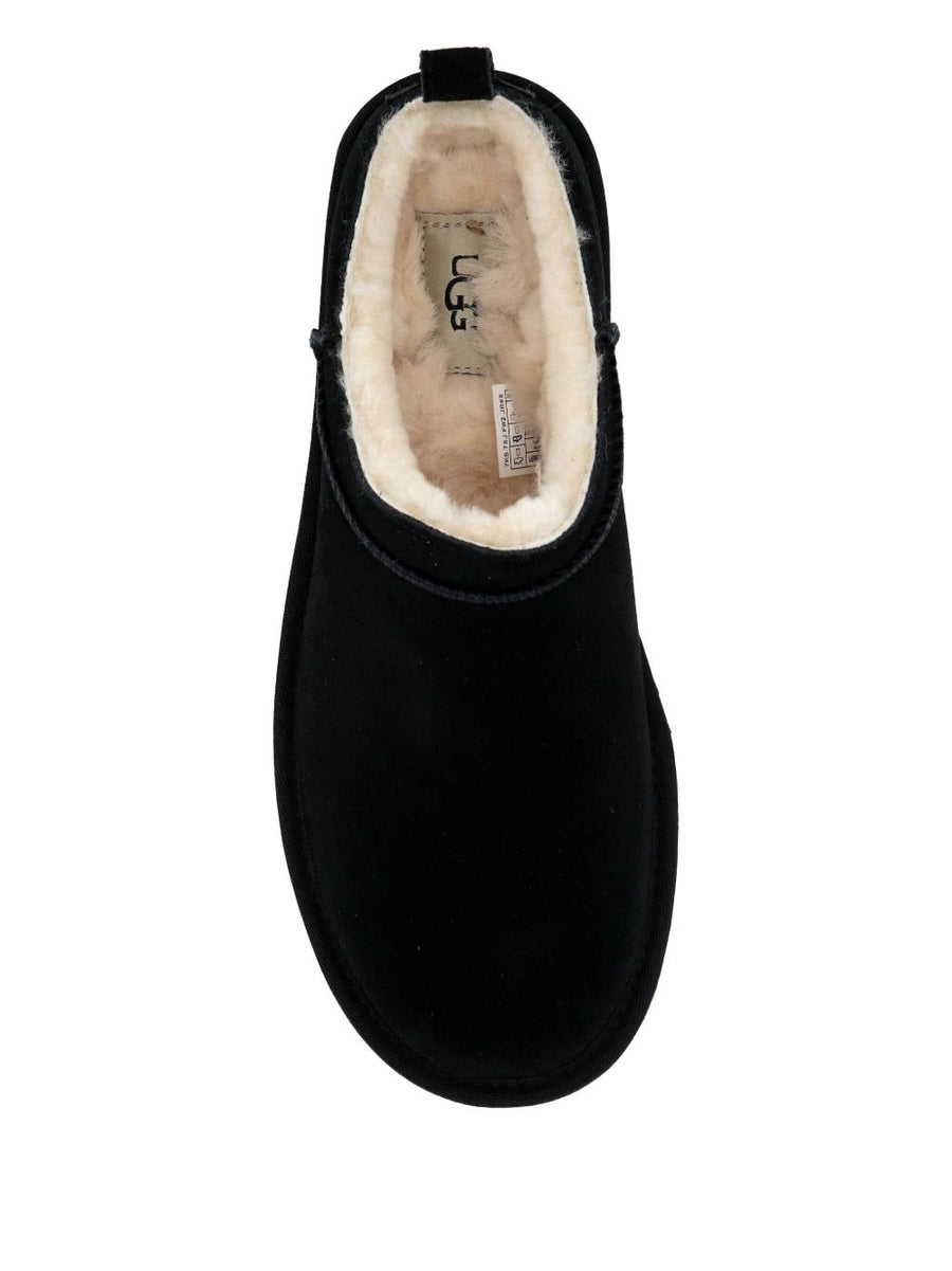UGG Classic Micro Slipper For Women Cozy Indoor Outdoor With Plush Shearling Lining Black Suede