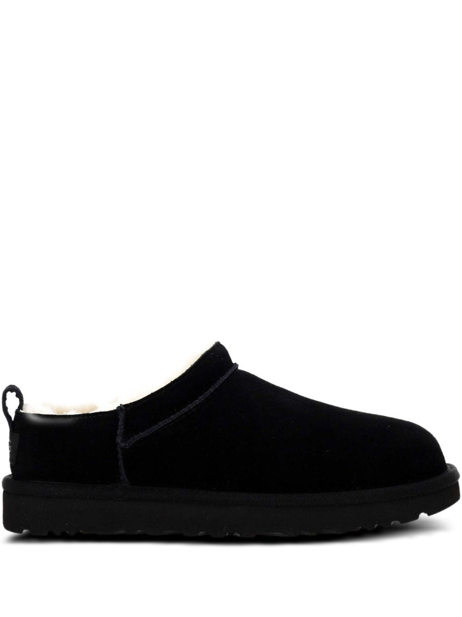 UGG Classic Micro Slipper For Women Cozy Indoor Outdoor With Plush Shearling Lining Black Suede