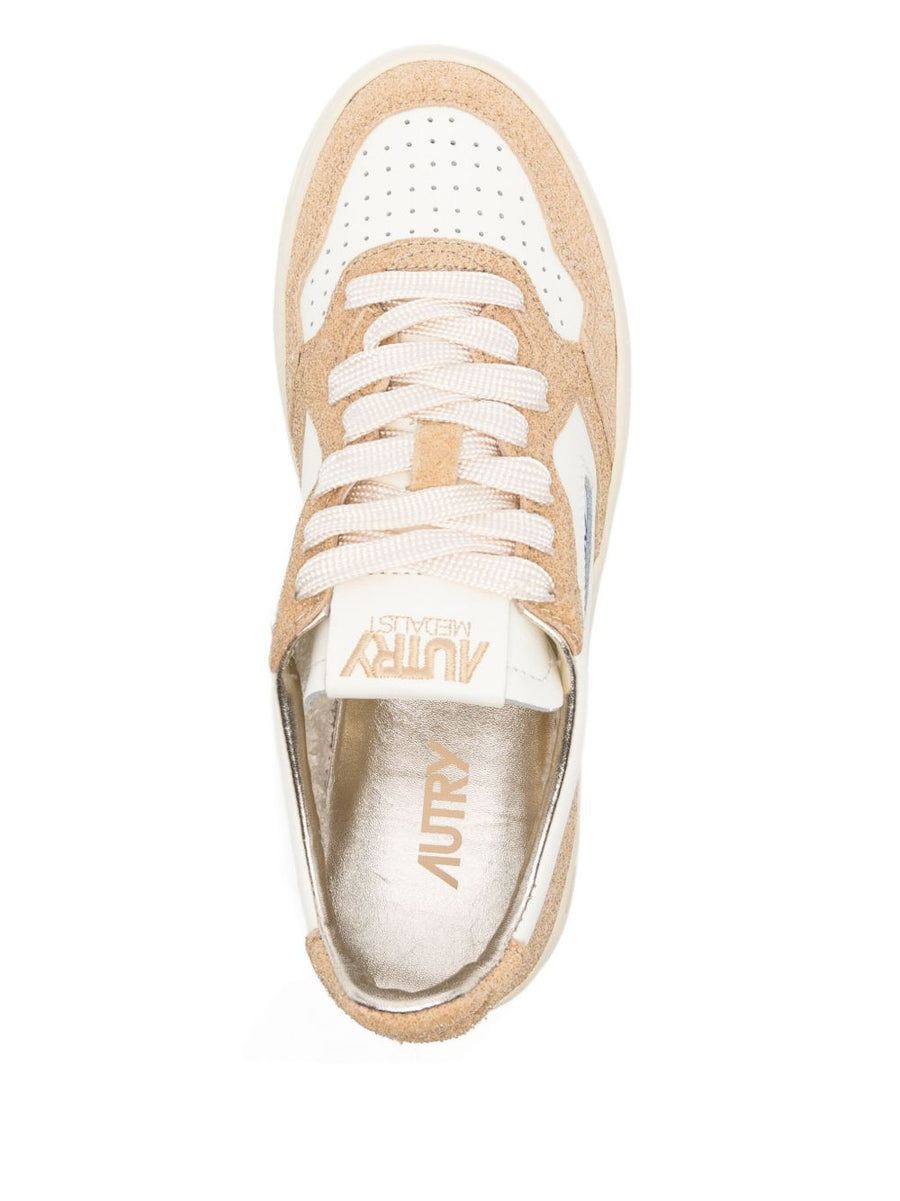 Autry Medalist Low Sneakers For Women Breathable Suede Leather Perforated Toe Everyday Comfort