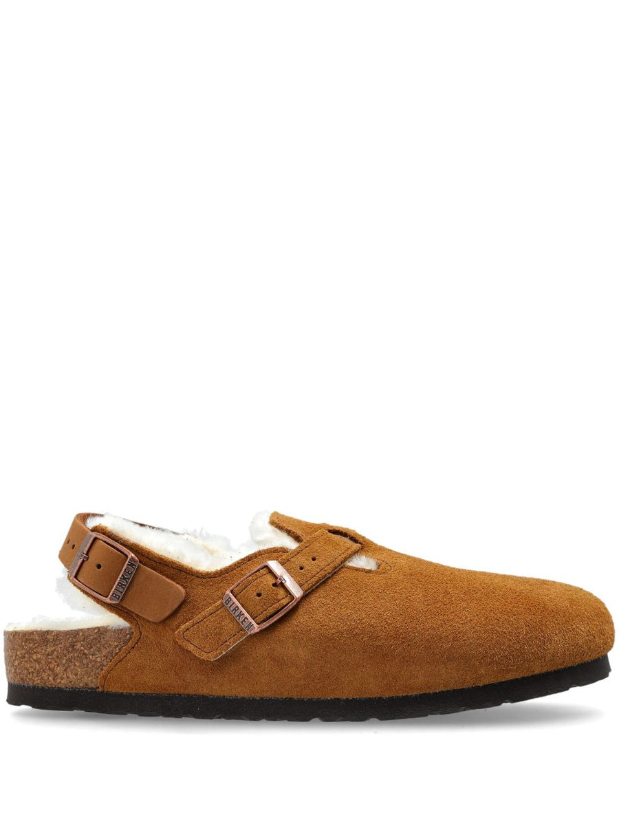 Birkenstock Tokio Shearling Slippers For Men With Buckle Slingback And Plush Warm Lining
