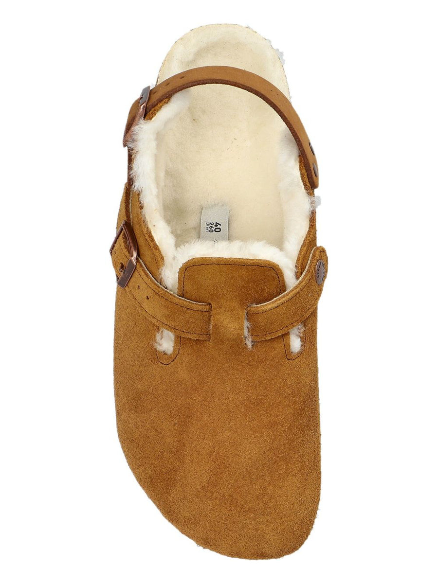 Birkenstock Tokio Slippers For Women Luxurious Calf Suede With Plush Shearling Buckle Slingback