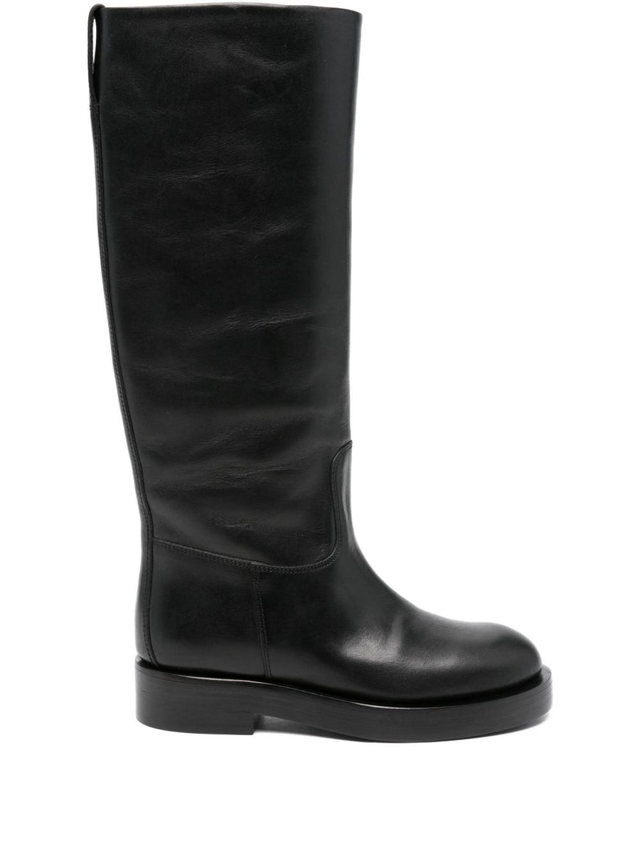 Paris Texas Napa Leather Boot Black Calf Leather For Women With Pull On Tab Refined Luxury Everyday Confidence