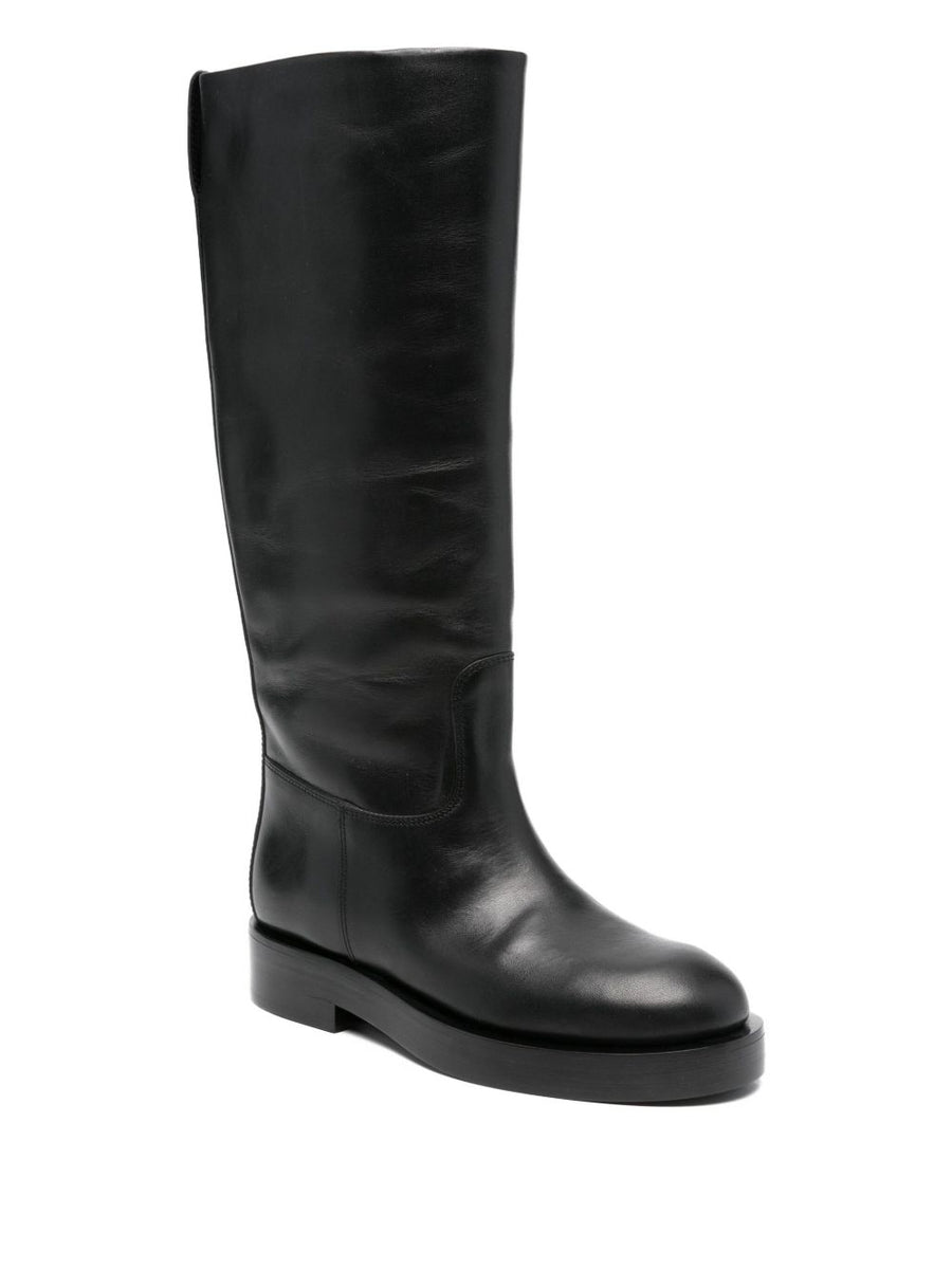 Paris Texas Napa Leather Boot Black Calf Leather For Women With Pull On Tab Refined Luxury Everyday Confidence