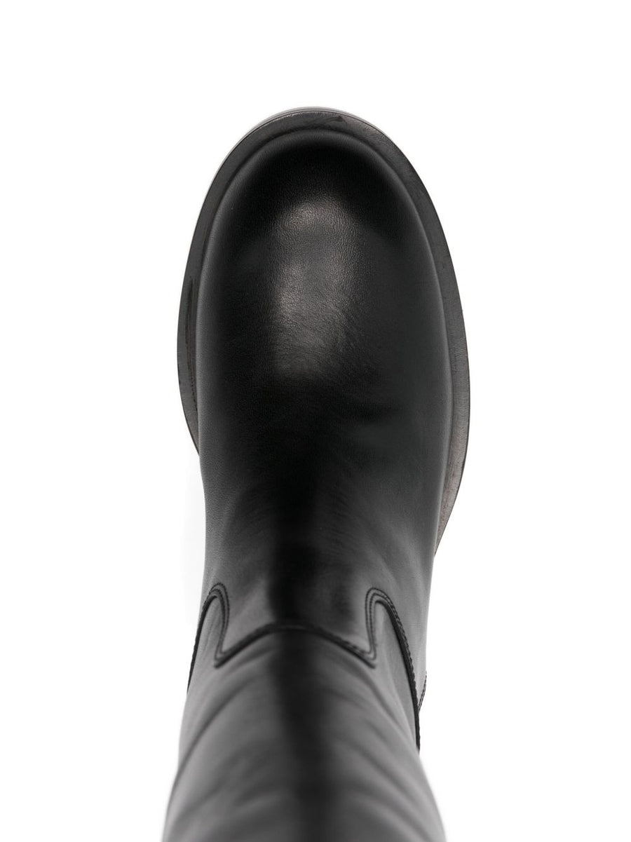 Paris Texas Napa Leather Boot Black Calf Leather For Women With Pull On Tab Refined Luxury Everyday Confidence