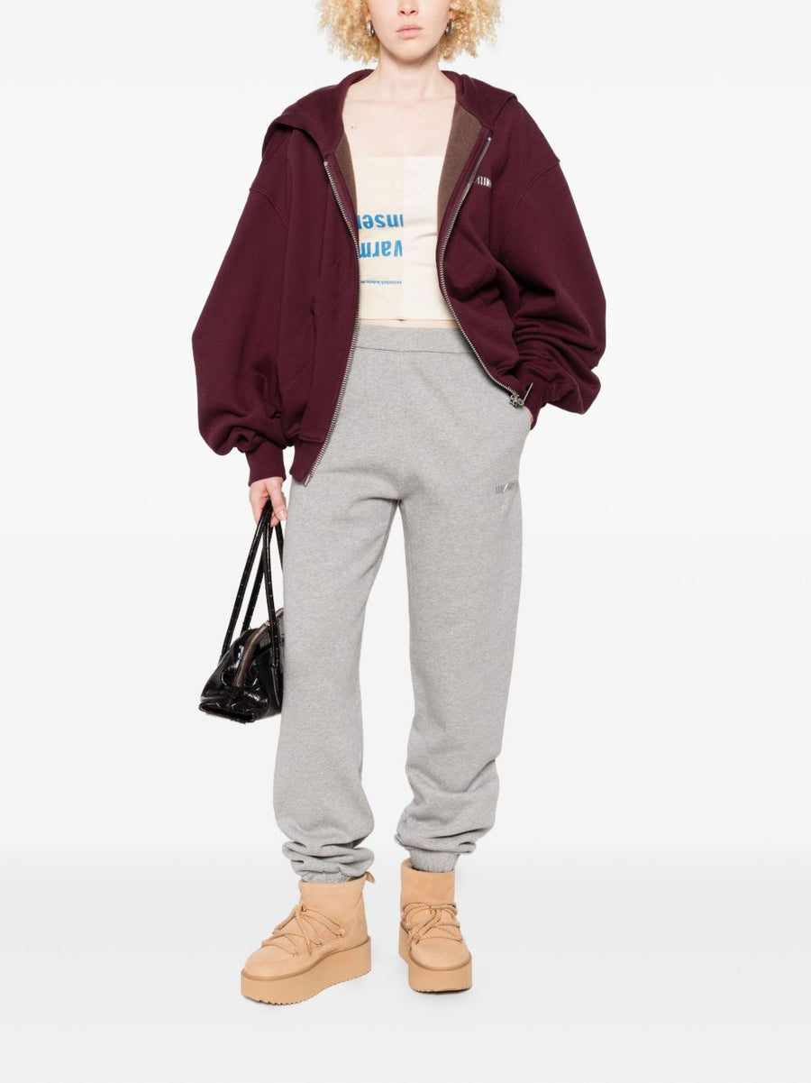 The Attico Cotton Sweatpants For Women Light Grey Luxurious Comfort Elastic Waistband Cuffed Hem