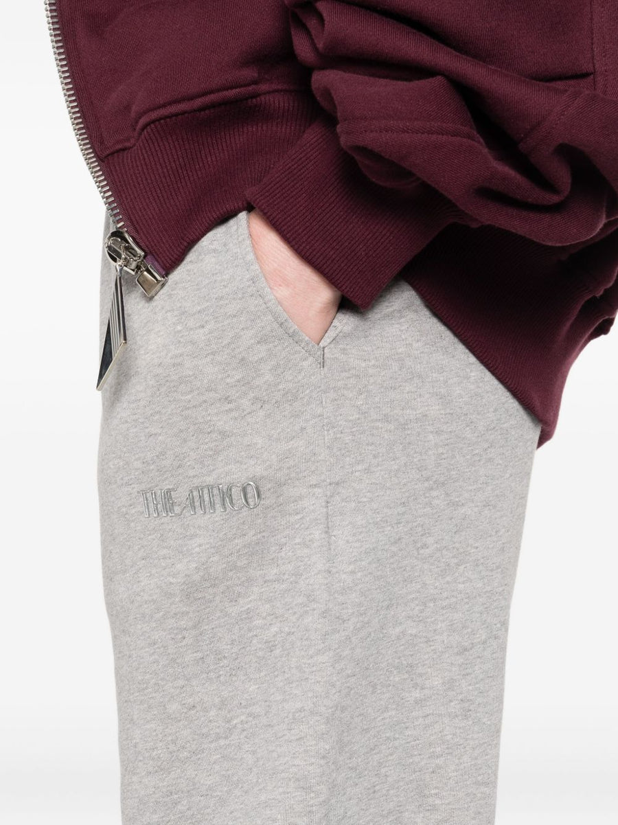 The Attico Cotton Sweatpants For Women Light Grey Luxurious Comfort Elastic Waistband Cuffed Hem