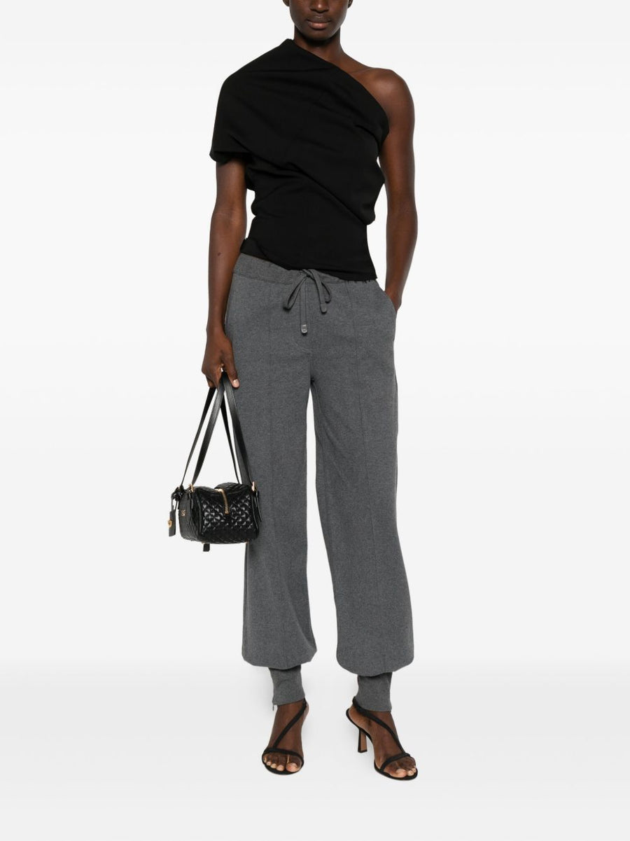 Tom Ford Cotton Sweatpants For Women Luxury Drawstring Waist Straight Leg Grey 100 Percent Cotton