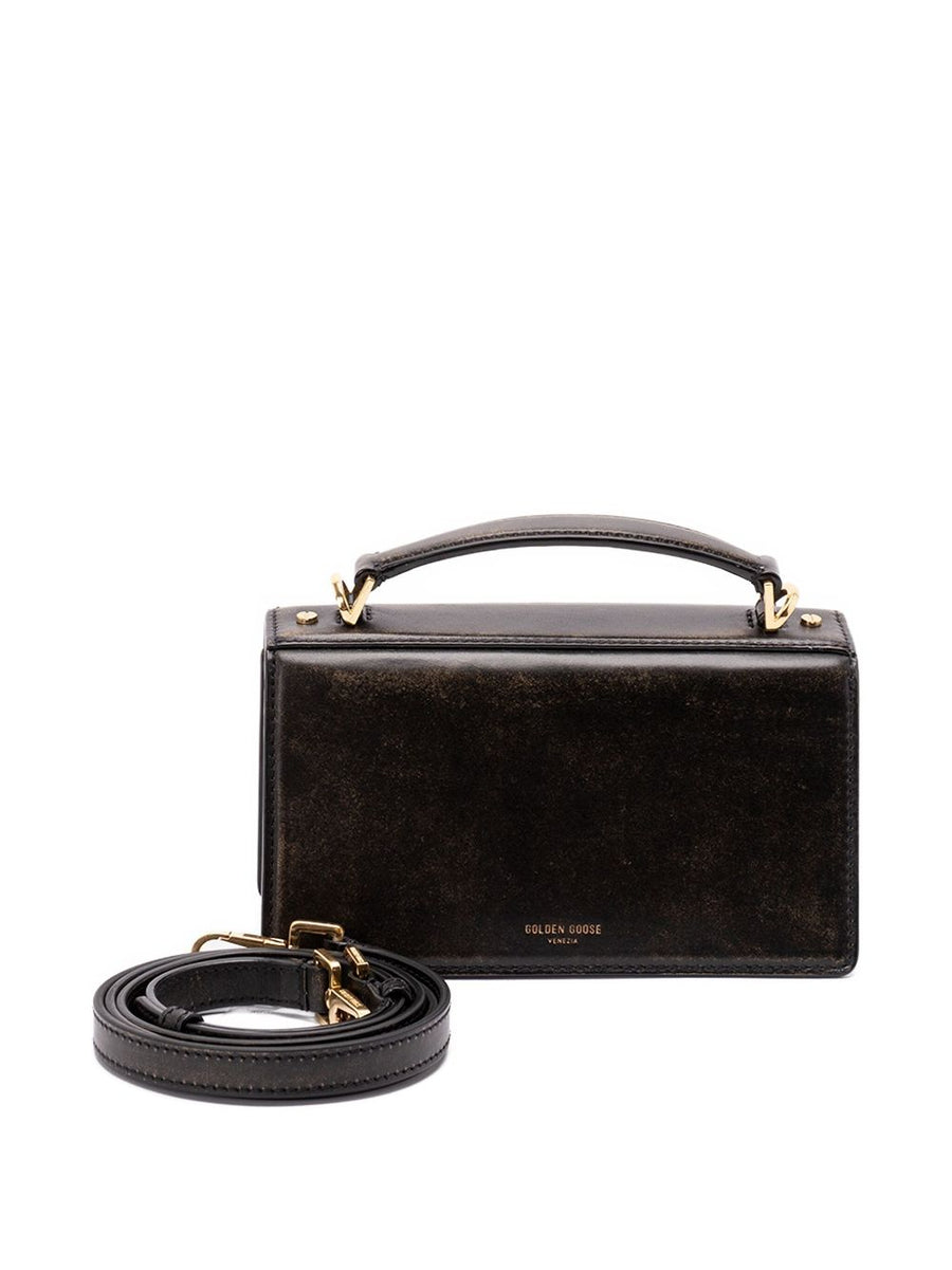 Golden Goose Venezia Bag Compact Boarded Leather Handbag With Gold Details For Women Everyday Luxury