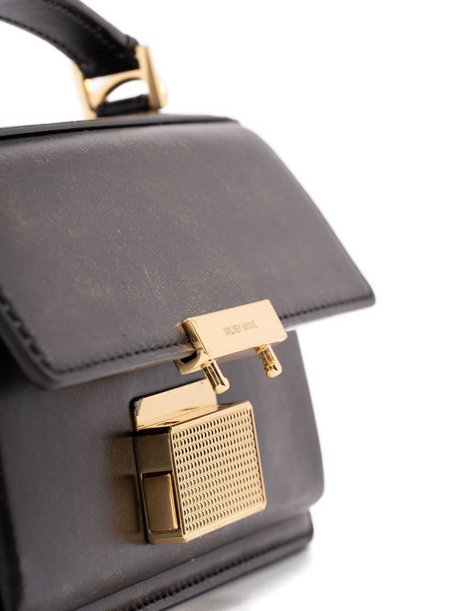 Golden Goose Venezia Bag Compact Boarded Leather Handbag With Gold Details For Women Everyday Luxury