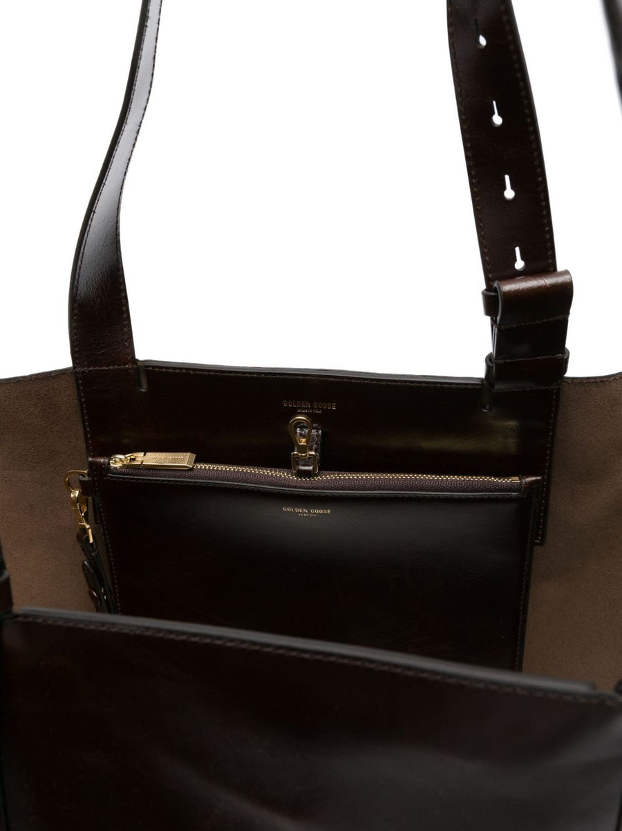 Golden Goose Leather Tote Bag For Women Calf Leather Everyday Elegance Top Handles