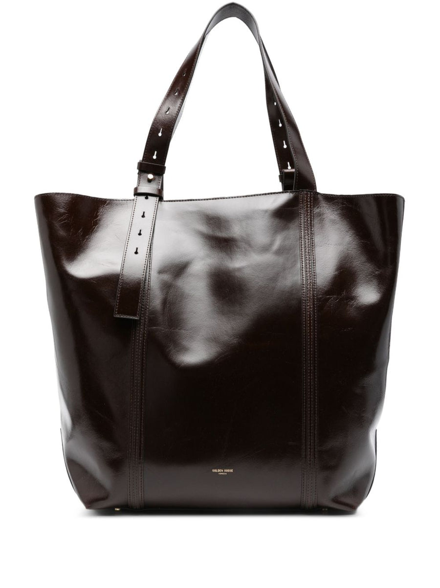 Golden Goose Leather Tote Bag For Women Calf Leather Everyday Elegance Top Handles