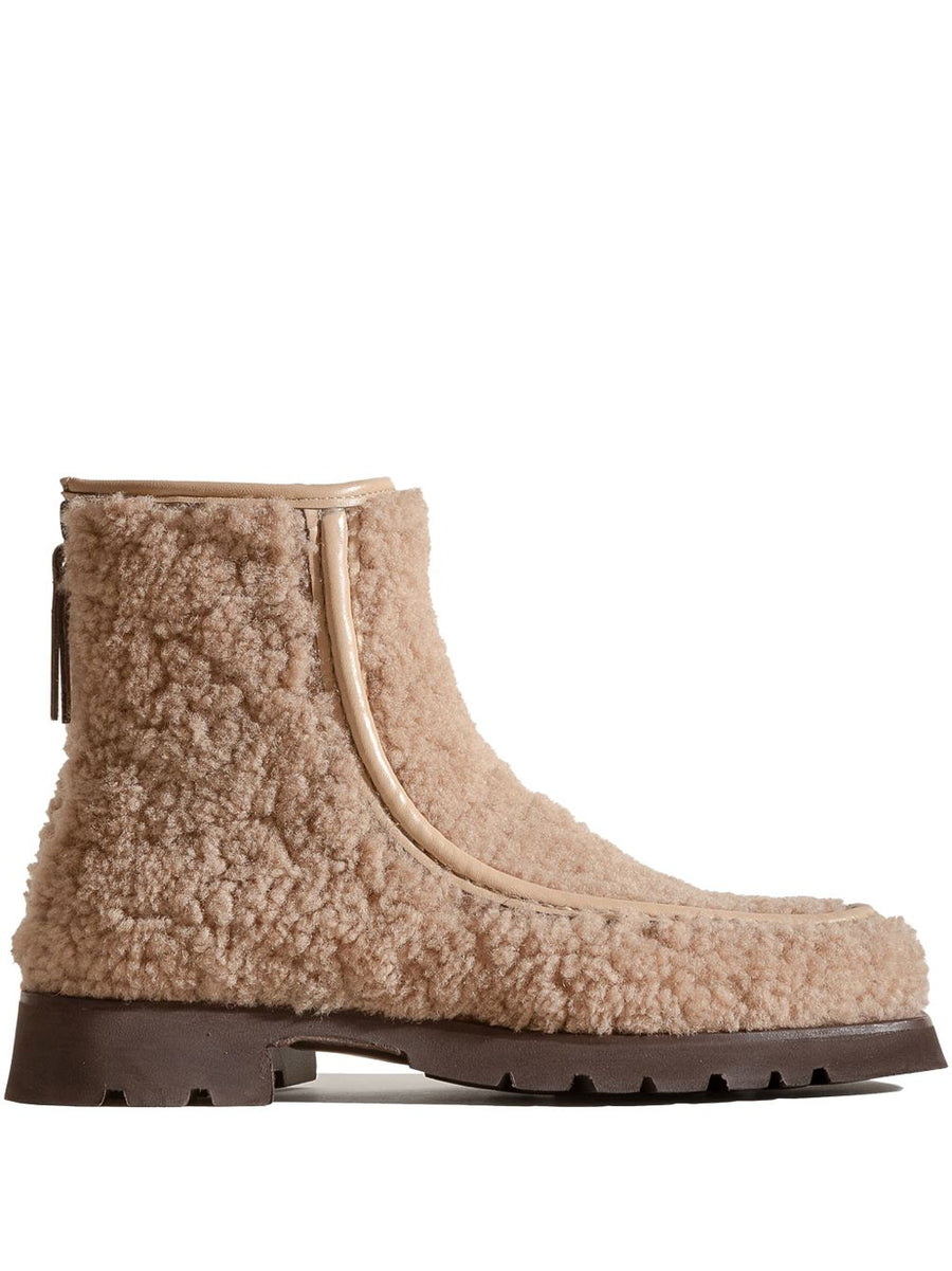 Hereu Armenta Low Shearling Boots For Women Luxurious Warmth And Minimalist Back Zip