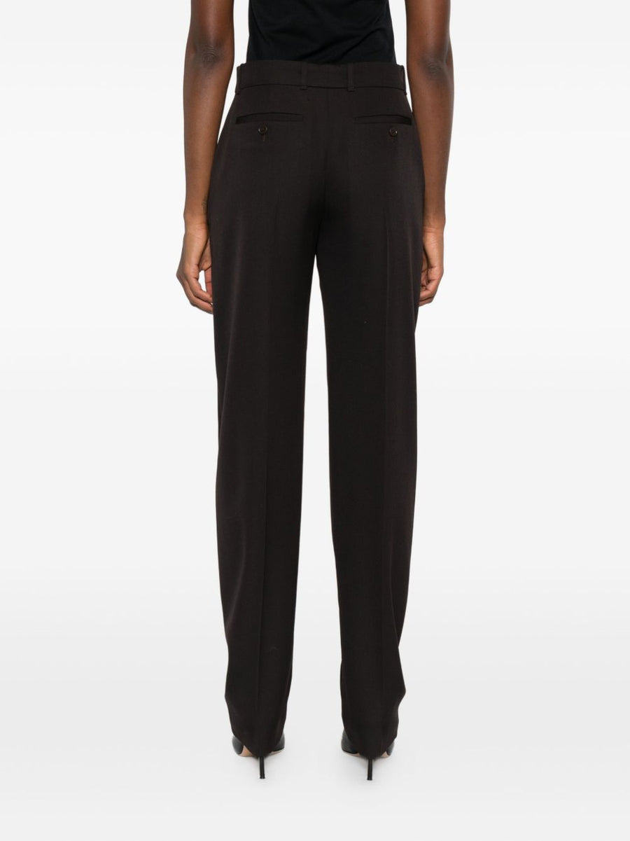 Alexander McQueen Wool Trousers For Women With Pressed Crease Tailored Fit Luxury Officewear