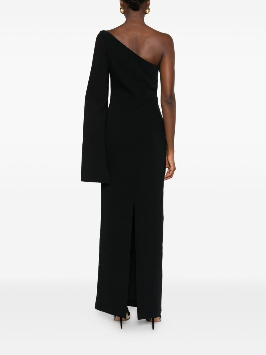 Solace London Alina One Shoulder Midi Dress For Women Luxurious Draped Silhouette For Elegant Evening Wear