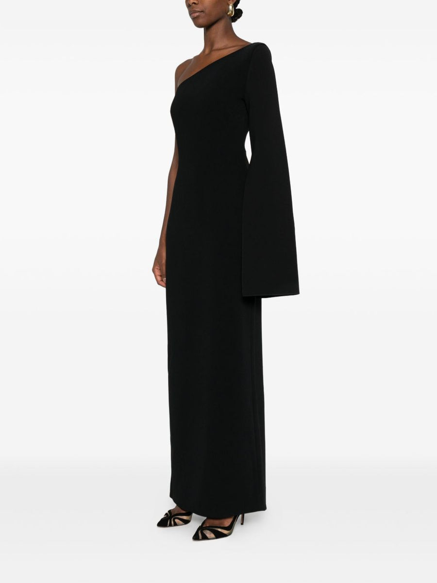 Solace London Alina One Shoulder Midi Dress For Women Luxurious Draped Silhouette For Elegant Evening Wear