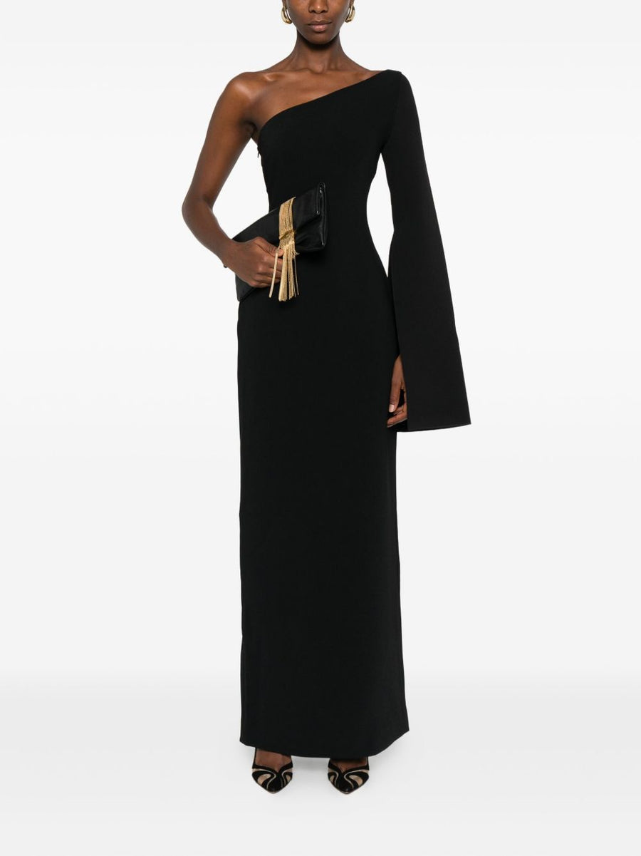 Solace London Alina One Shoulder Midi Dress For Women Luxurious Draped Silhouette For Elegant Evening Wear