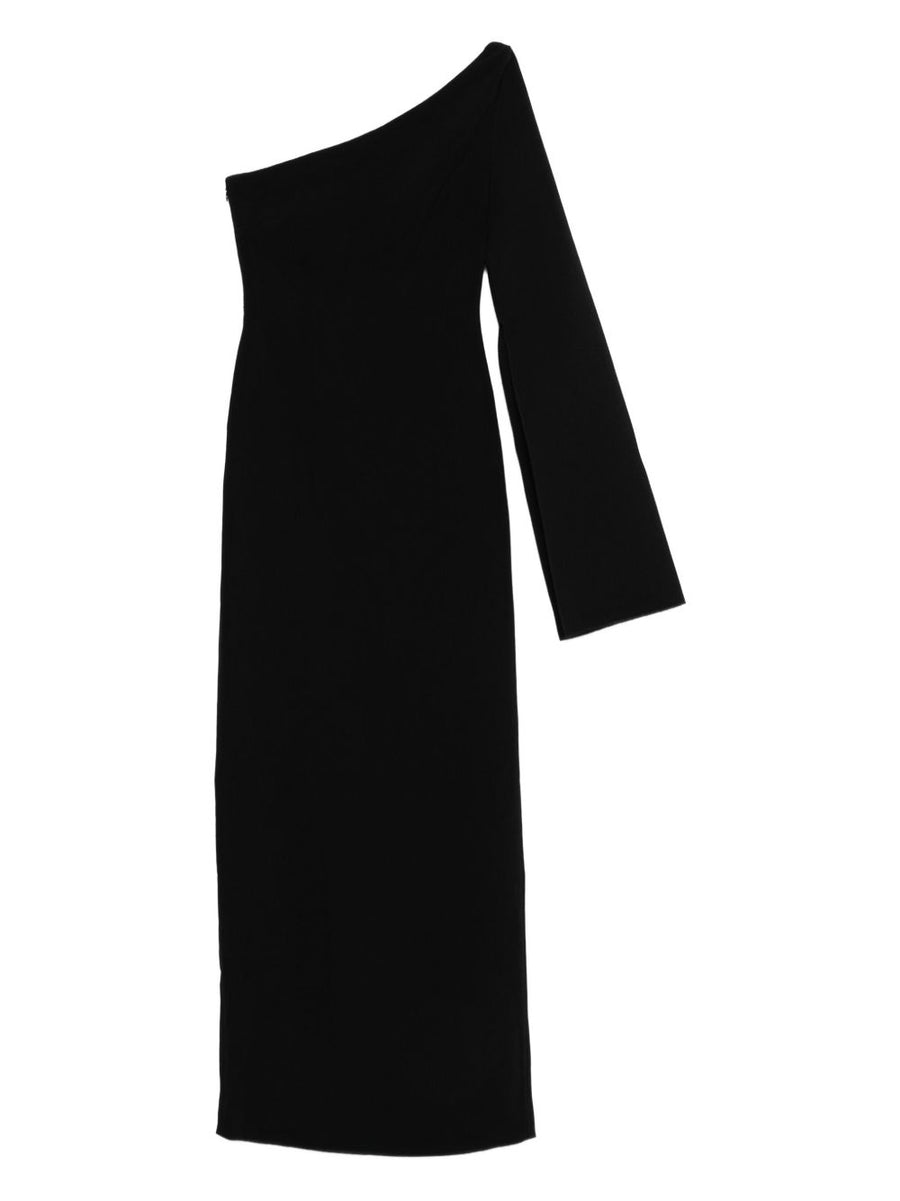 Solace London Alina One Shoulder Midi Dress For Women Luxurious Draped Silhouette For Elegant Evening Wear