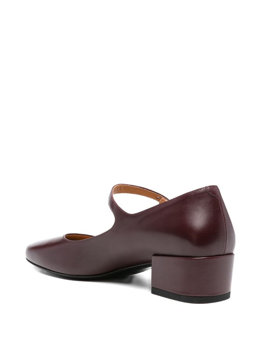 Tod's Mary Jane Pumps Calf Leather Brown 4cm Block Heel Ankle Strap For Women Office To Evening