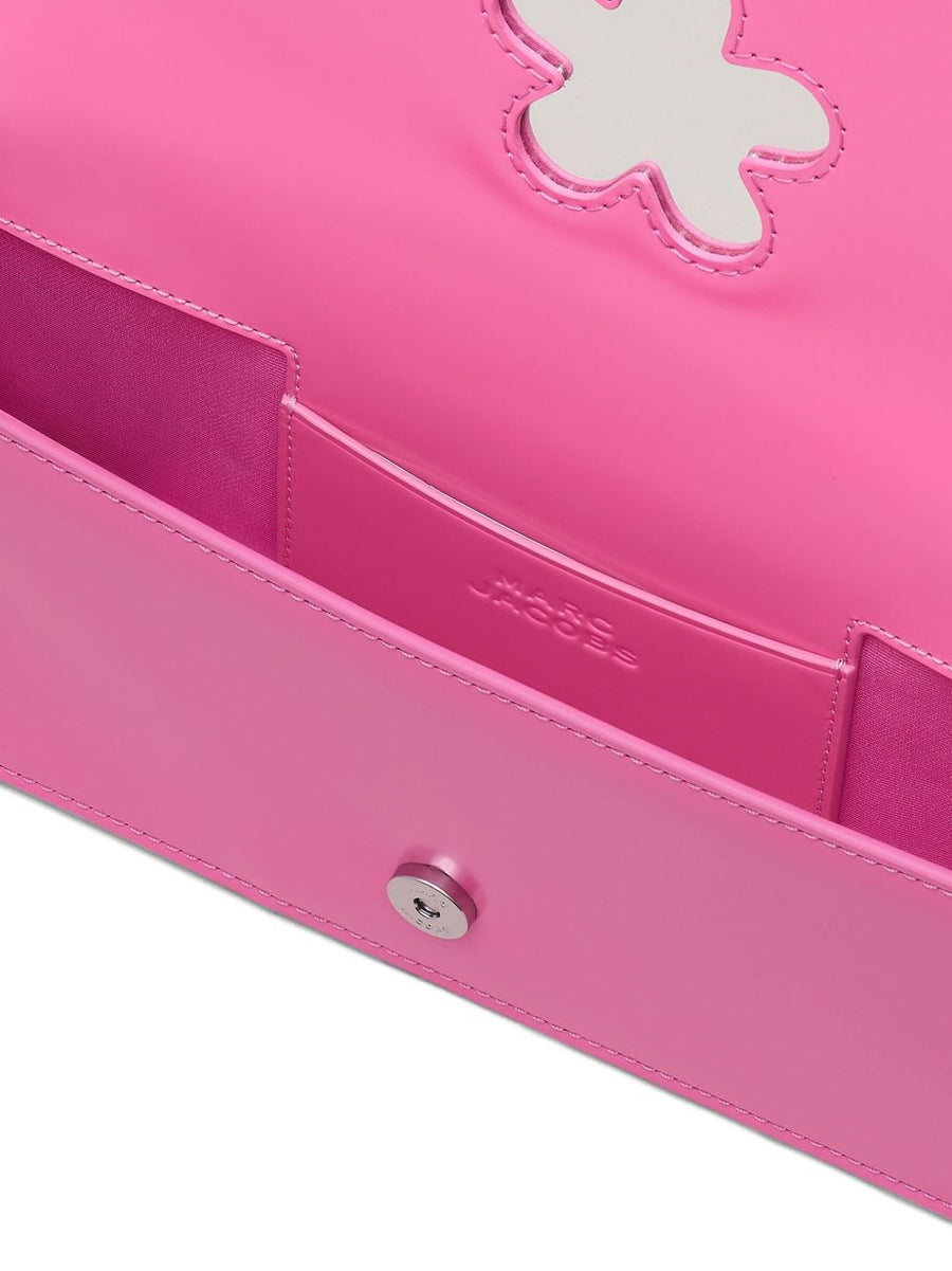 Marc Jacobs The Mirror Small Shoulder Bag Fuchsia Pink With Flower Cutout And Flap Closure For Women