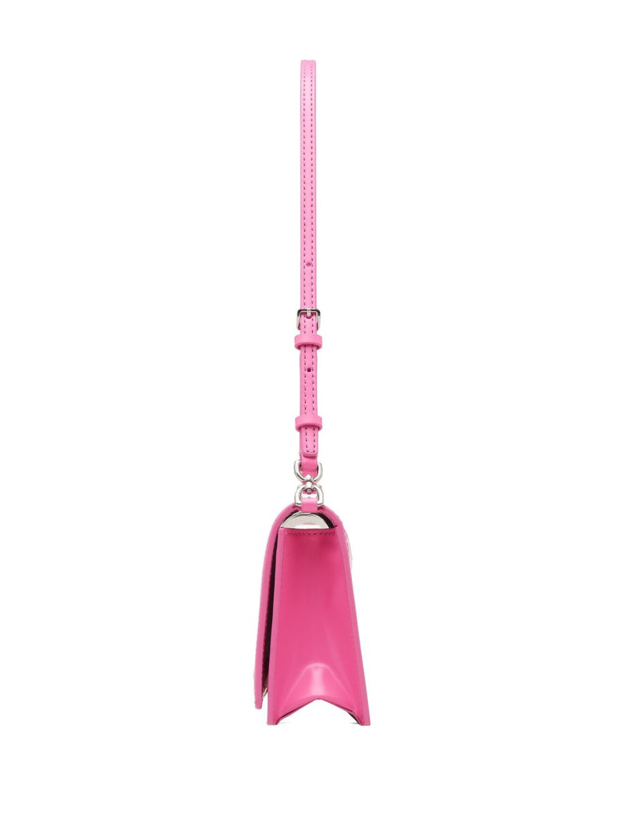 Marc Jacobs The Mirror Small Shoulder Bag Fuchsia Pink With Flower Cutout And Flap Closure For Women