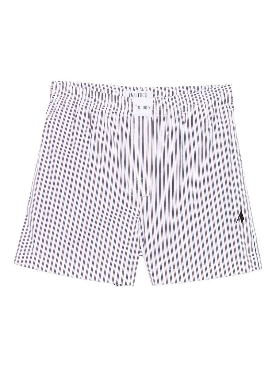 Striped Cotton Shorts By The Attico For Women With Elastic Waistband And Luxurious Comfort