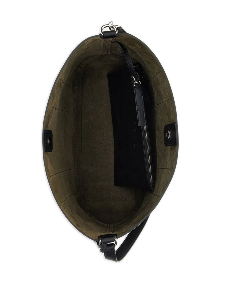 Hogan Pre Hocket Hobo Bag Medium Women Calf Leather Magnetic Closure Removable Pouch Everyday Elegance