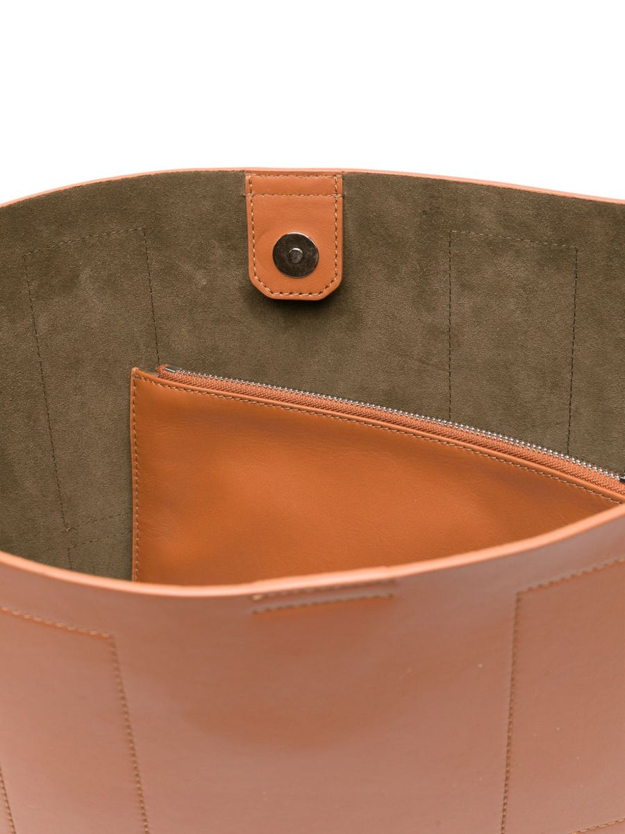 Hogan Hocket Small Hobo Bag Calf Leather Brown For Women Everyday Luxury With Panelled Texture And Compact Silhouette