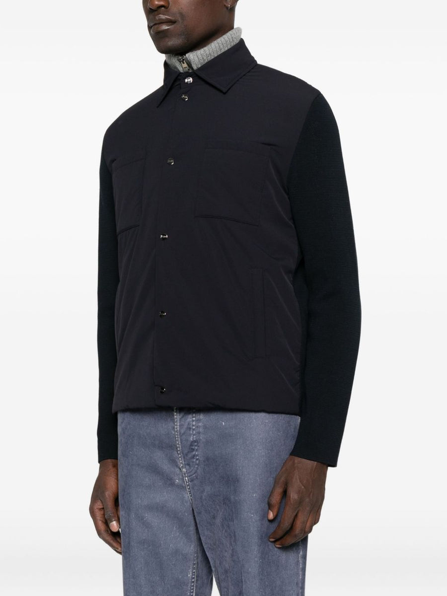 Herno Cotton Jacket For Men Versatile Everyday Layering Breathable Stretch Fabric Blue