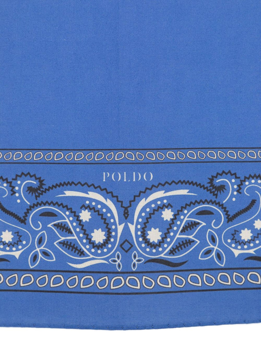 Poldo Dog Couture Blue Paisley Bandana for Dogs Luxury Fabric Accessory 50x50 cm