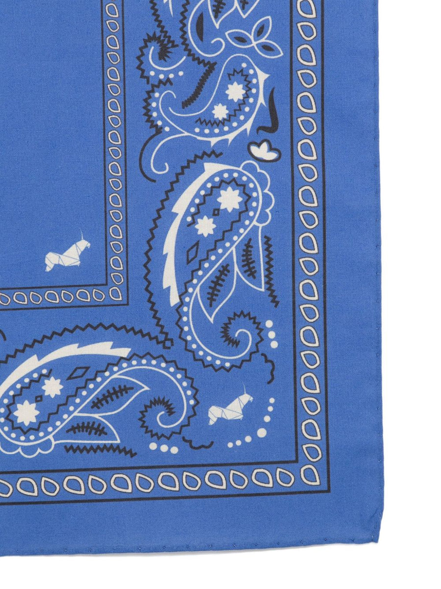 Poldo Dog Couture Blue Paisley Bandana for Dogs Luxury Fabric Accessory 50x50 cm