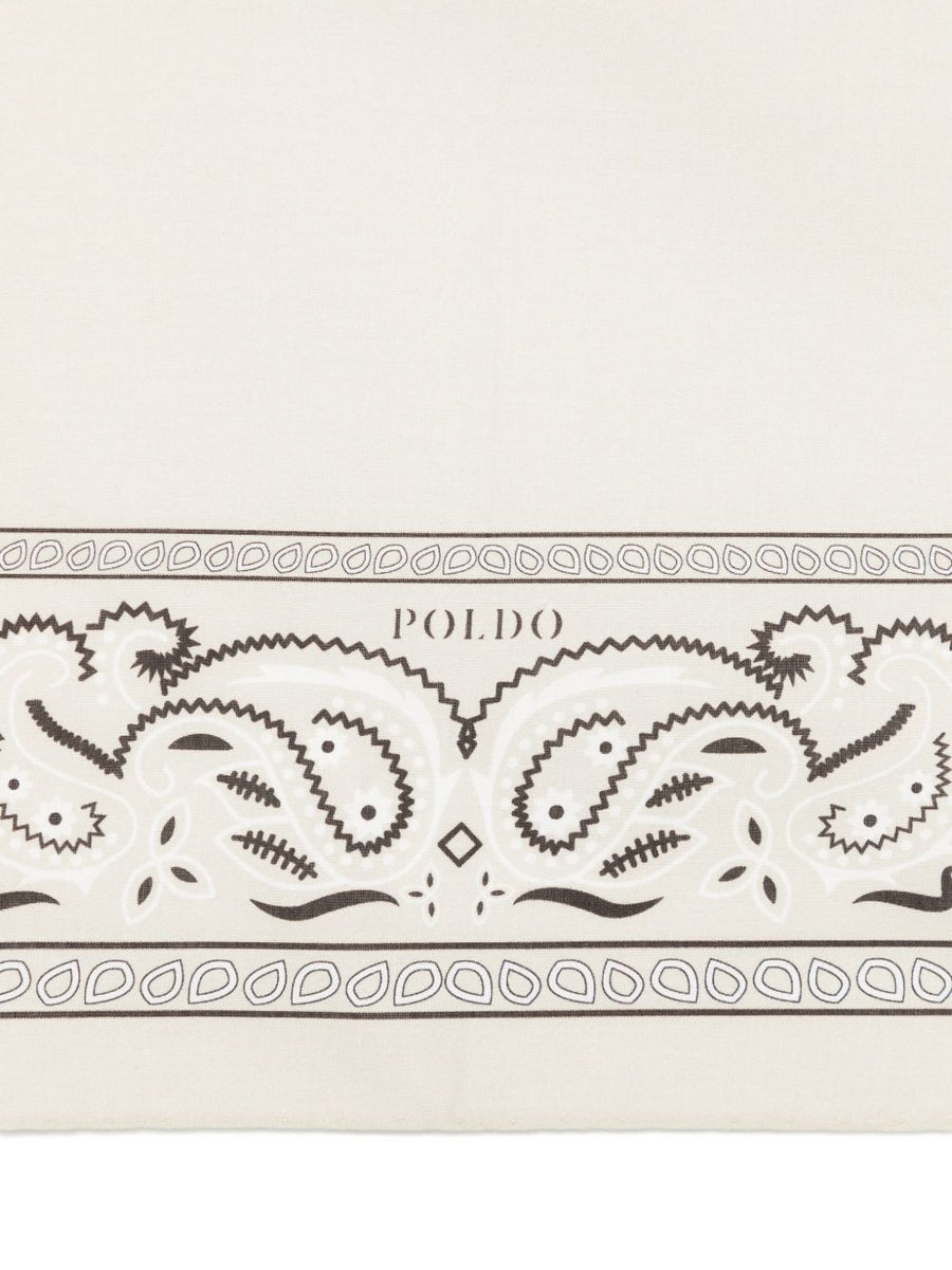 Poldo Dog Couture Beige Bandana Luxurious Paisley Square Scarf 50x50cm For Stylish Dogs