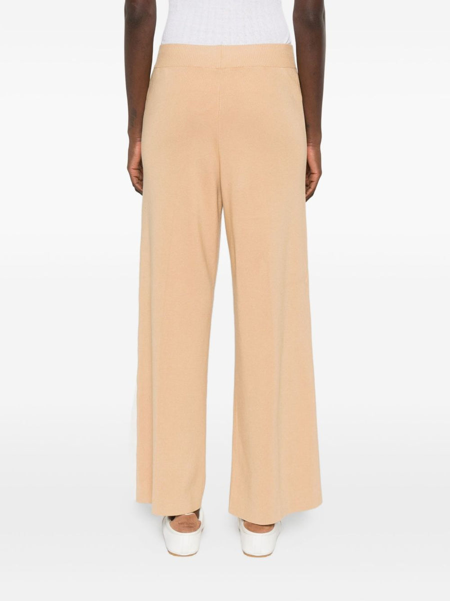Elisabetta Franchi Tricot Trousers Beige Luxurious Elastic Waistband Subtle Logo Women FW25