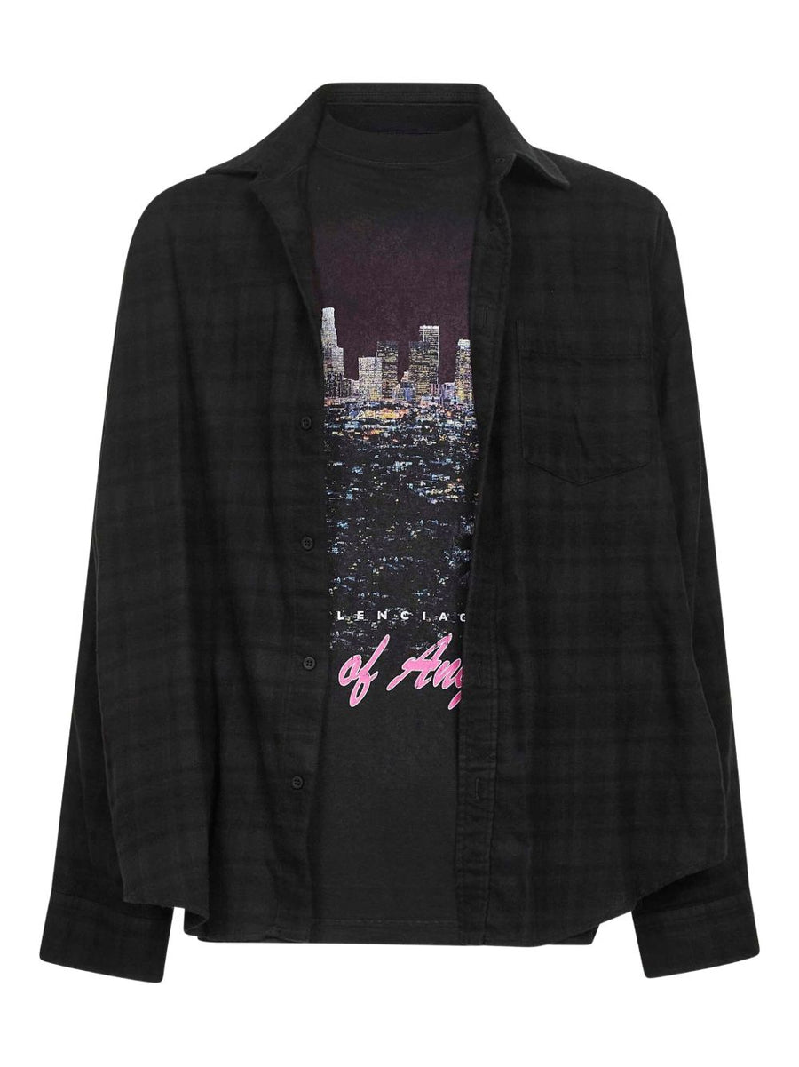 Balenciaga Layered Cotton Shirt For Men With Layered Construction And Versatile Fall Winter Style