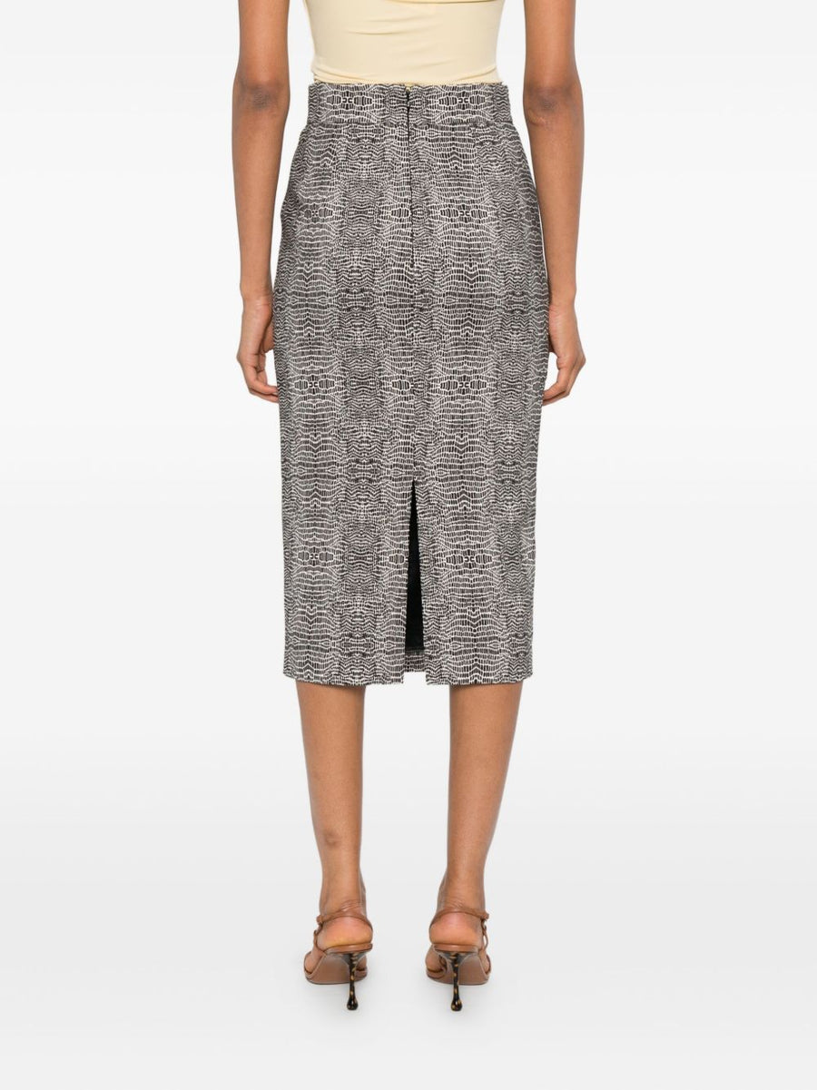 Elisabetta Franchi Midi Skirt Black With Gold Tone Hardware For Women Polished Timeless