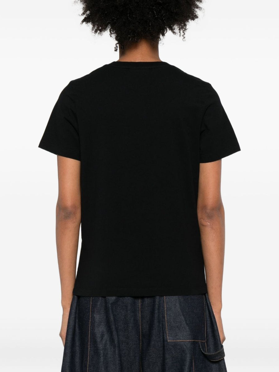 Maison Kitsuné Fox Embroidered Cotton T Shirt For Women Casual Everyday Essential