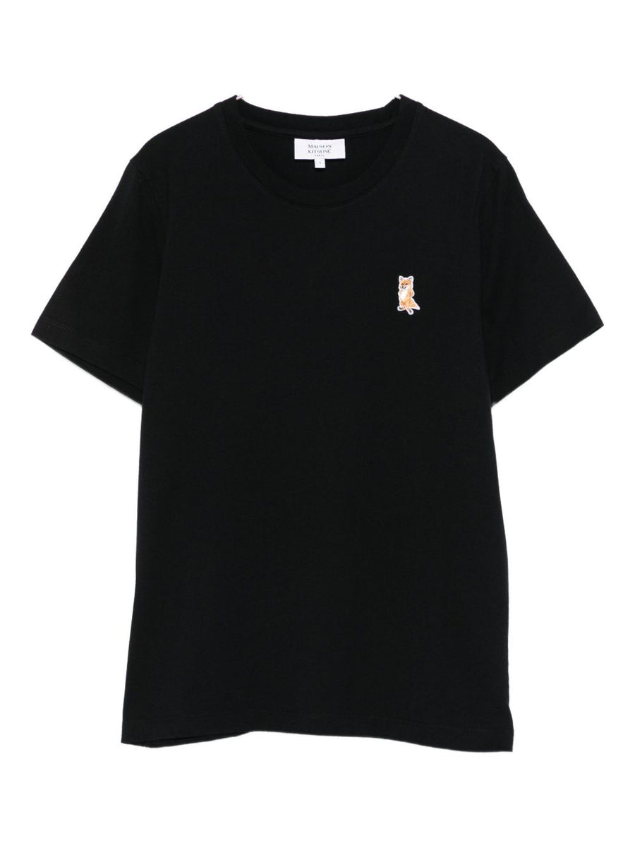 Maison Kitsuné Fox Embroidered Cotton T Shirt For Women Casual Everyday Essential