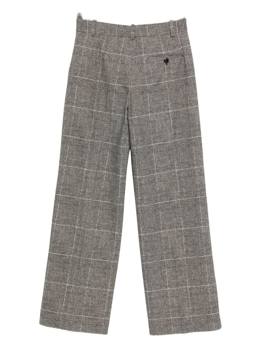 Circolo 1901 Cotton Wide Leg Trousers For Women Chic Versatile Checkered Tailored Style