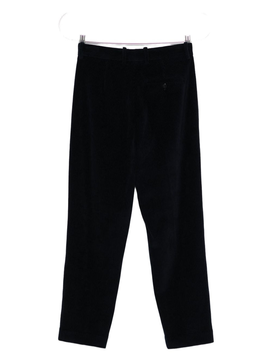 Circolo 1901 Women's Corduroy Cotton Trousers Dark Blue, Tailored Everyday Comfort
