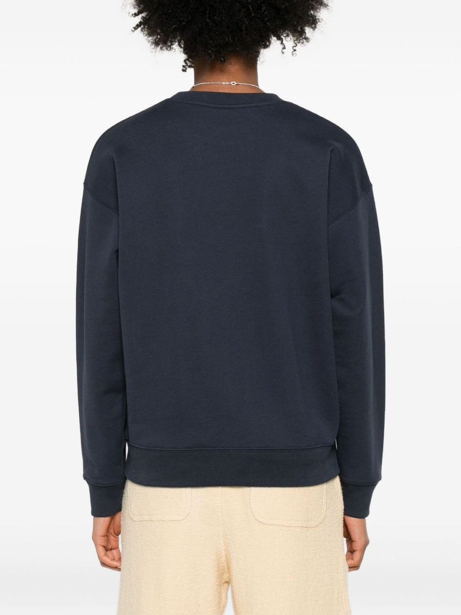 Maison Kitsuné Fox Embroidered Blue Cotton Sweatshirt For Women With Signature Fox Motif