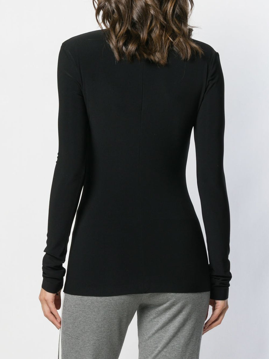 Norma Kamali Turtle Neck Sweater for Modern Women - Slim Fit, Concealed Rear Zip, Luxe Black Top
