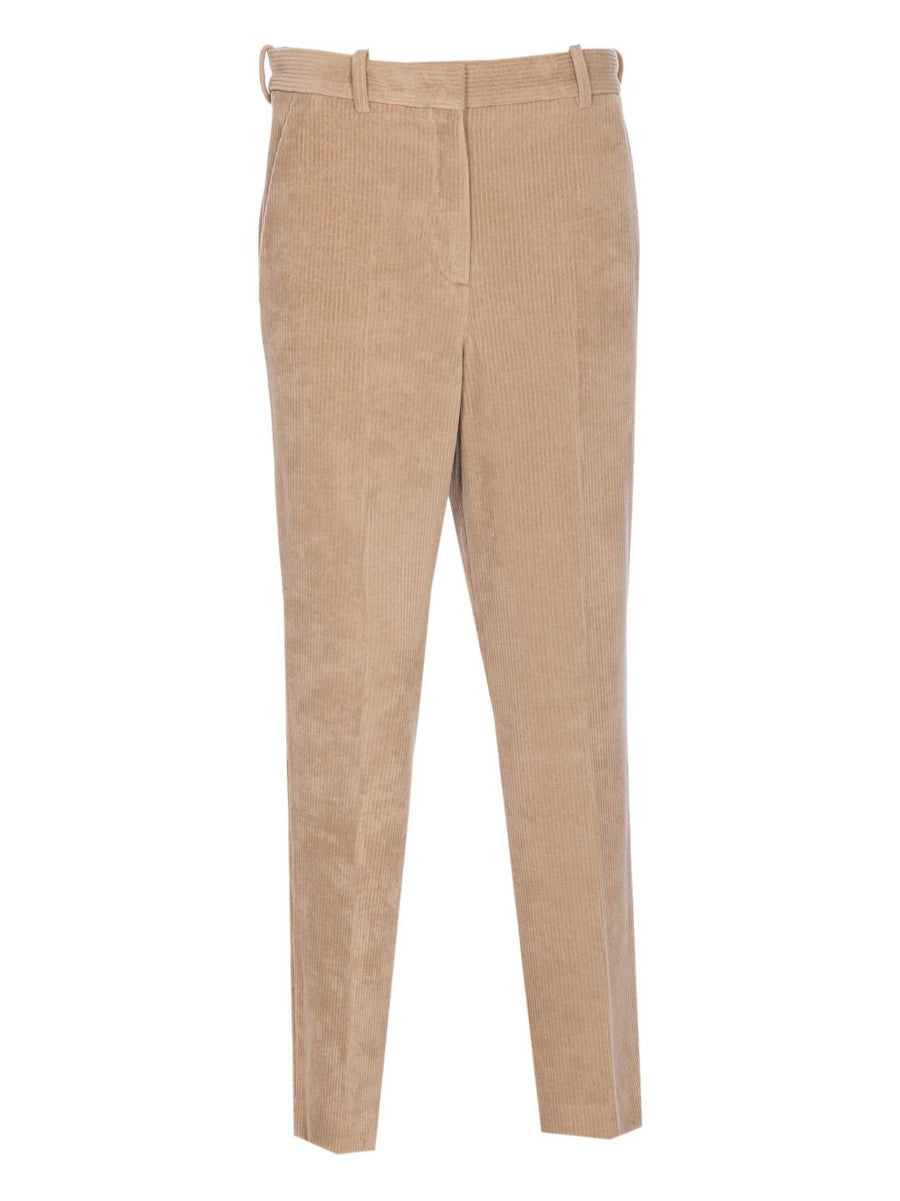 Circolo 1901 Corduroy Cotton Trousers For Women Beige Versatile Everyday Essential