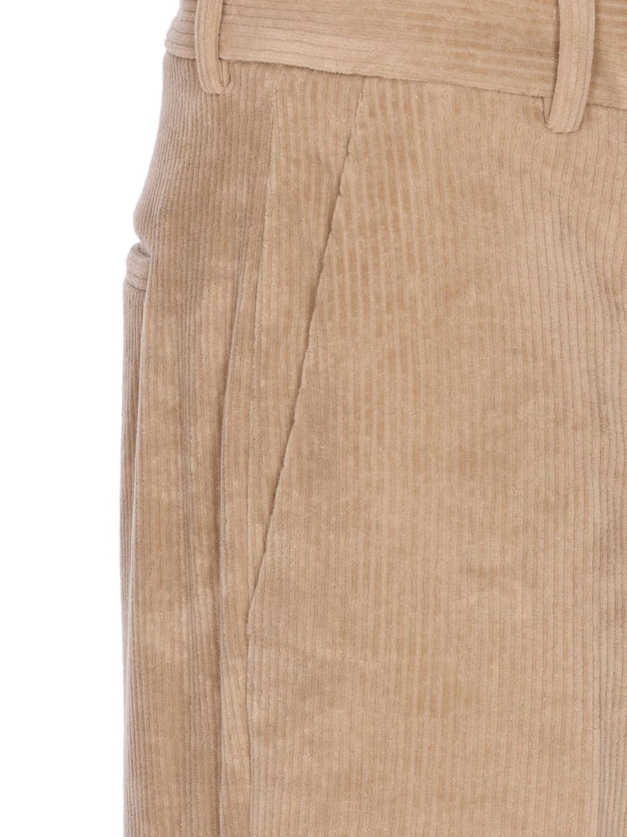 Circolo 1901 Corduroy Cotton Trousers For Women Beige Versatile Everyday Essential