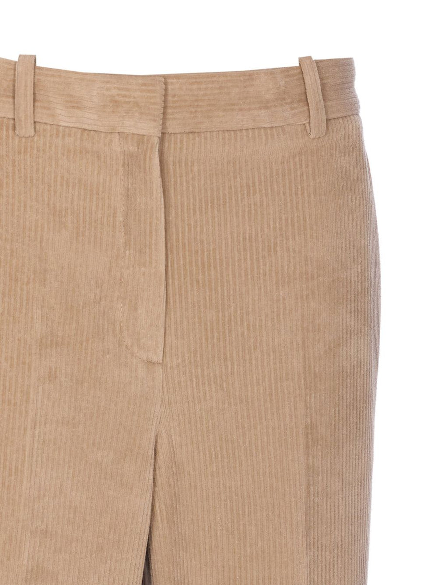 Circolo 1901 Corduroy Cotton Trousers For Women Beige Versatile Everyday Essential