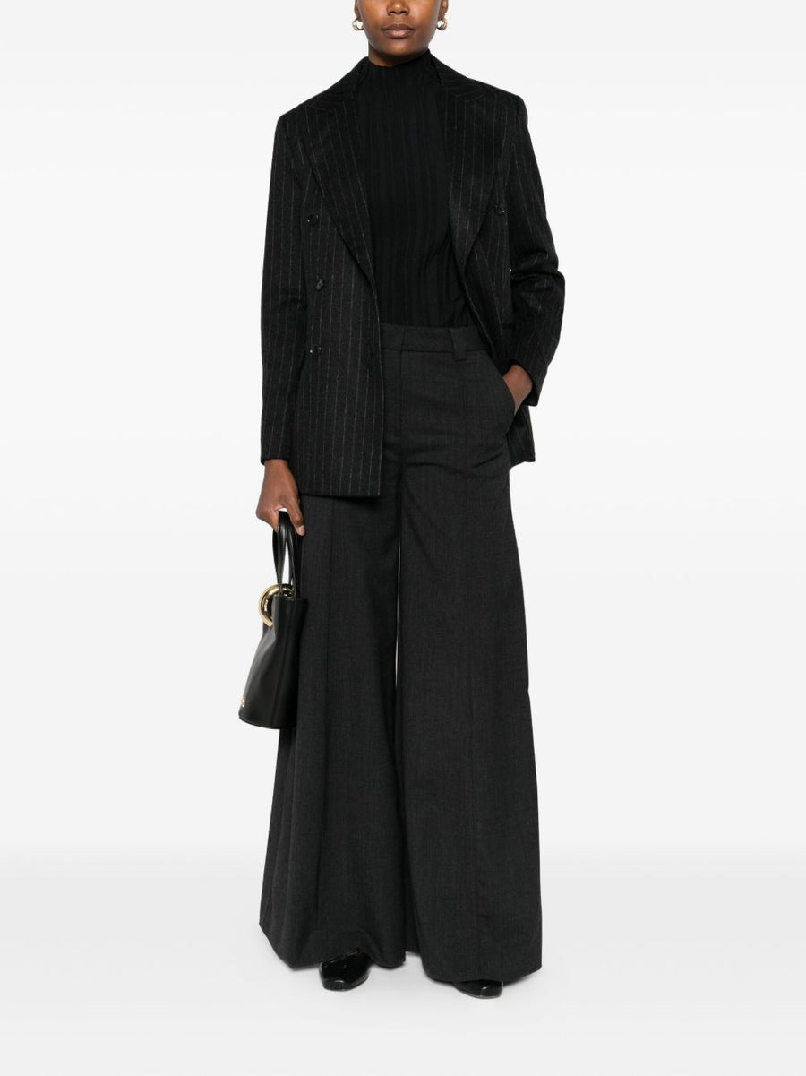 The Latest Alma Wool Blend Wide Leg Trousers For Women High Waist Premium Drape Office Wear