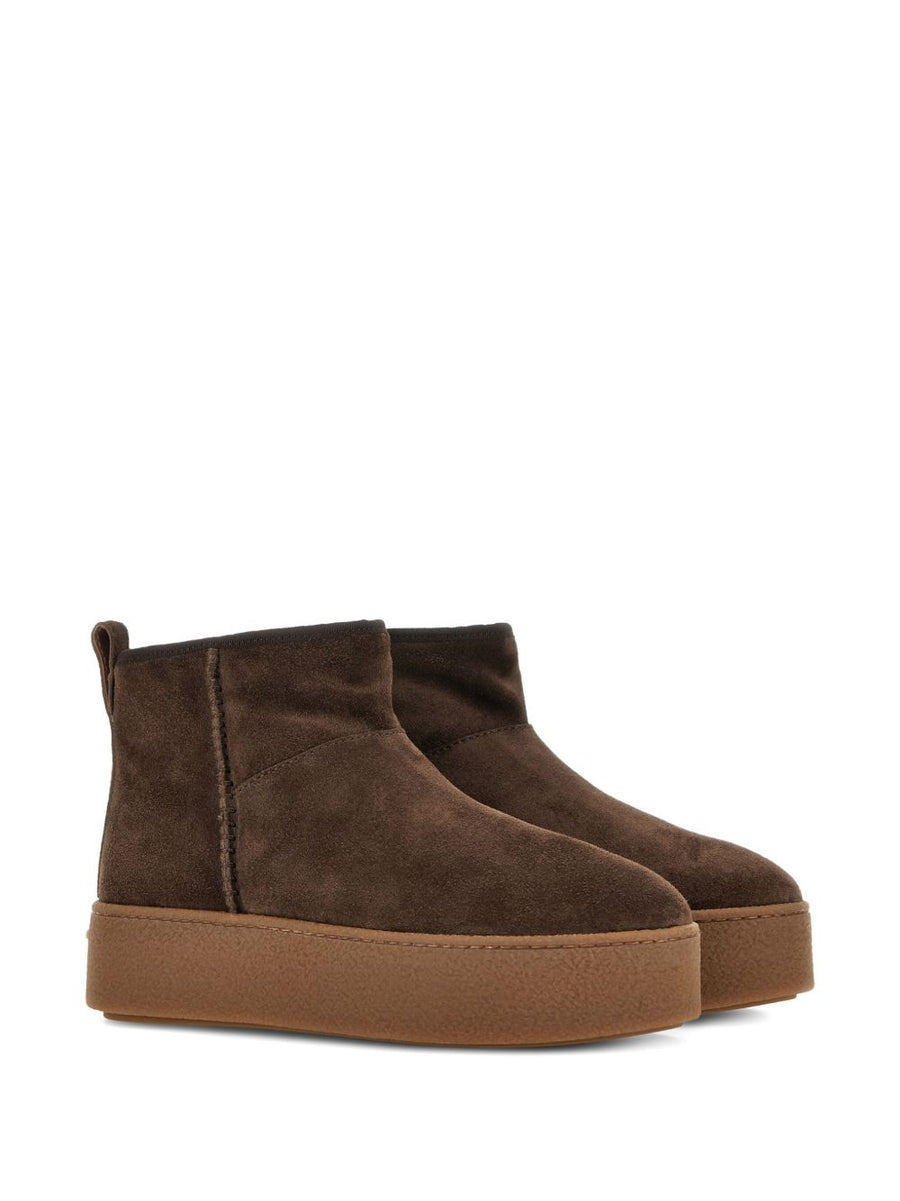 Hogan Pre Cool Ankle Boots Luxury Suede With Rubber Platform For Women All Day Comfort